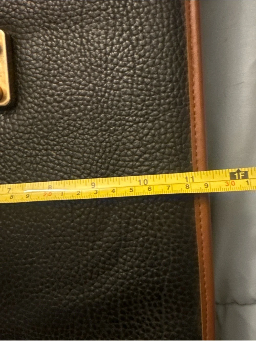 Vintage Dooney & Bourke Vintage Black AWL Leather Briefcase British Tan Trim
